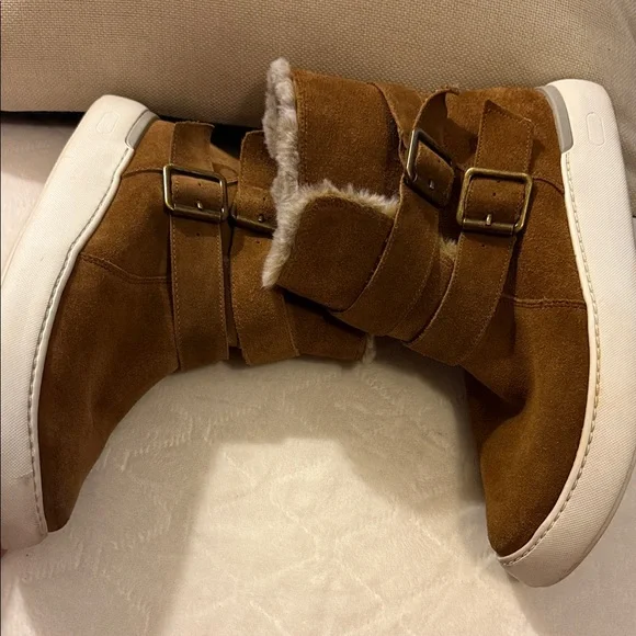 Rockport Cobb Hill Collection ELYSSE Buckle Fur Women Leather Boots - Picture 2 of 9